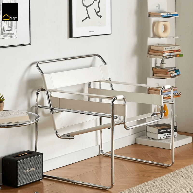 เก้าอี้อเนกประสงค์ RENITA HOME รุ่น KEVIN CHAIR สีขาว โครงเหล็ก เบาะหนัง PU_1